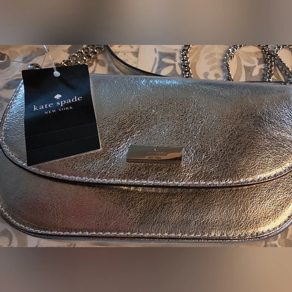 Kate Spade Luxury Silver Chain Crossbody – Rare Find! NWT